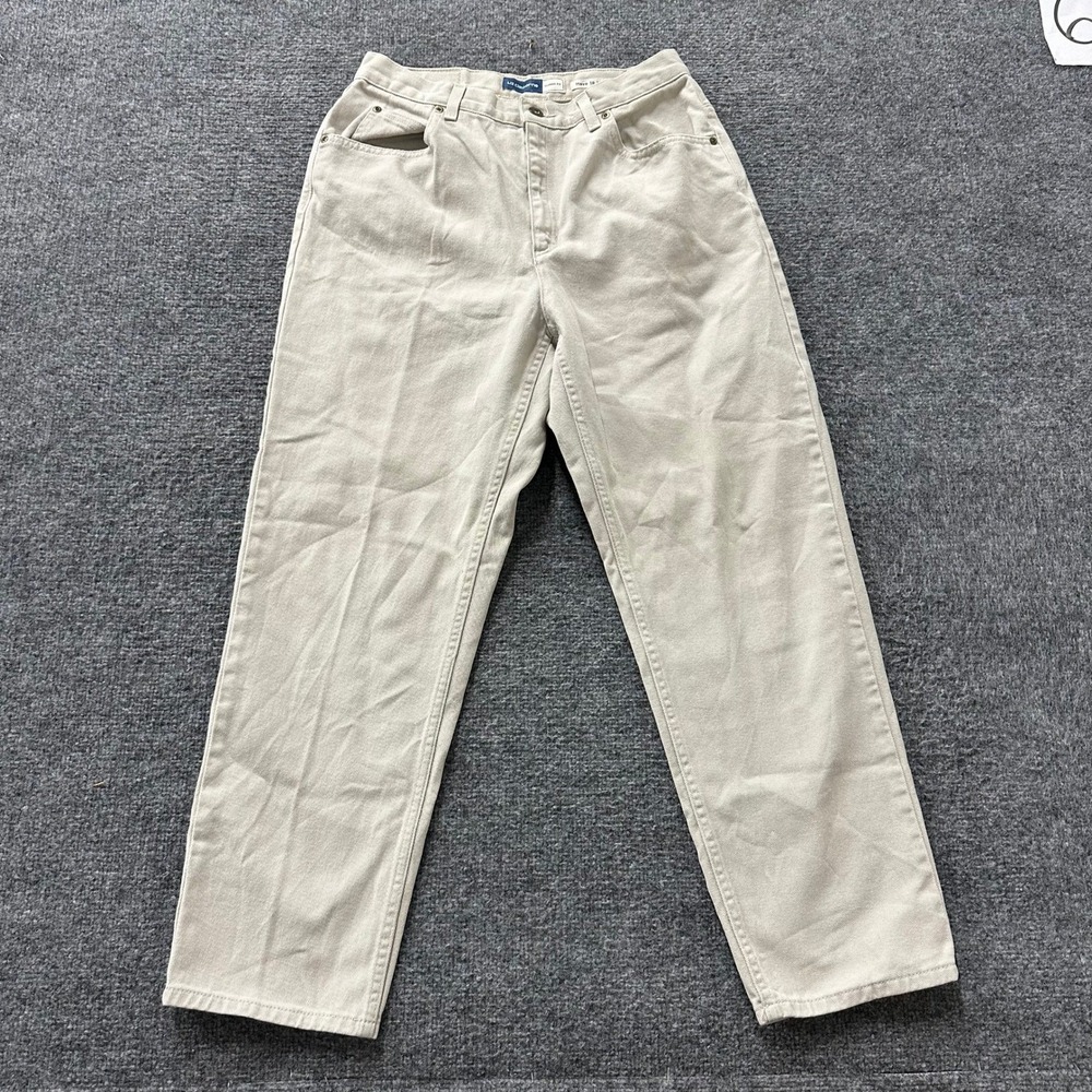 Liz Claiborne Pants Womens 12S Khaki Classic Fit Cotton Straight Leg Tan Casual